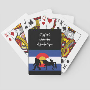 Unicorn Jackalope and Bigfoot Poker Cards