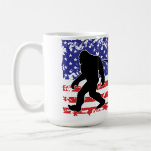 Unicorn, Jackalope, Bigfoot and the American Flag Coffee Mug