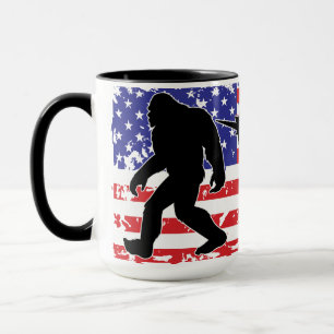 Unicorn, Jackalope, Bigfoot and the American Flag Mug