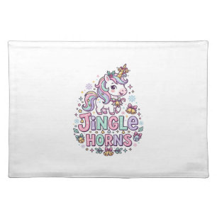 Unicorn Jingle Horns Charming Apparel Graphic_1 Cloth Placemat