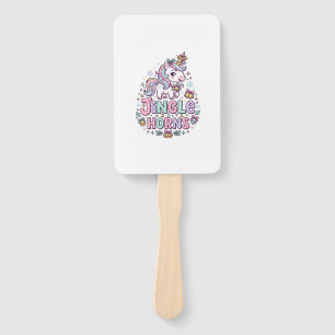 Unicorn Jingle Horns Charming Apparel Graphic_1 Hand Fan