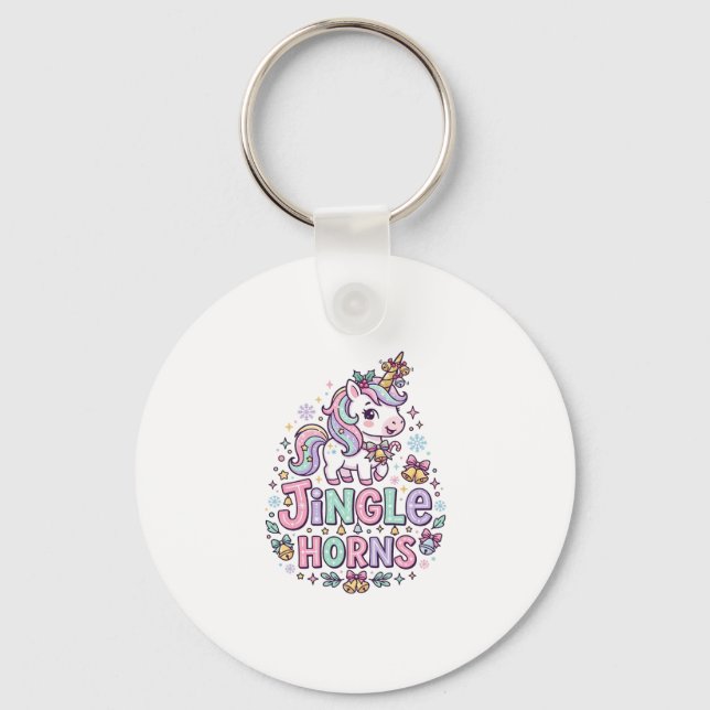 Unicorn Jingle Horns Charming Apparel Graphic_1 Keychain (Front)