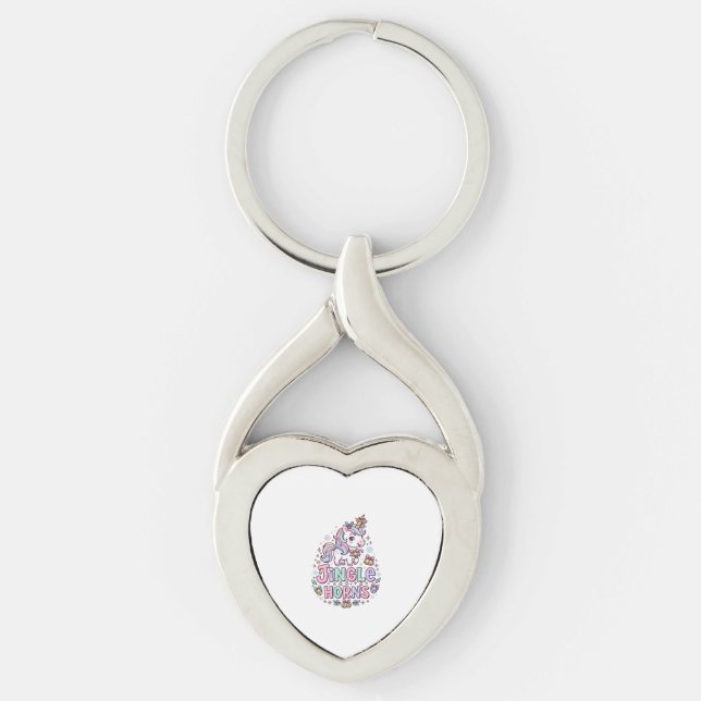 Unicorn Jingle Horns Charming Apparel Graphic_1 Keychain (Front)