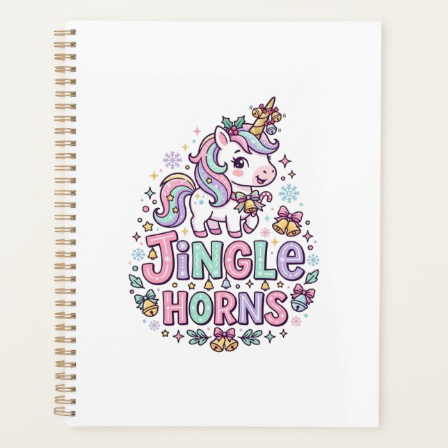 Unicorn Jingle Horns Charming Apparel Graphic_1 Planner (Front)