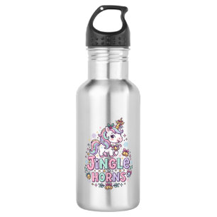 Unicorn Jingle Horns Charming Apparel Graphic_1 Stainless Steel Water Bottle