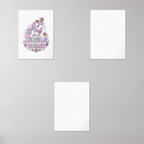 Unicorn Jingle Horns Charming Apparel Graphic_1 Wall Art Sets