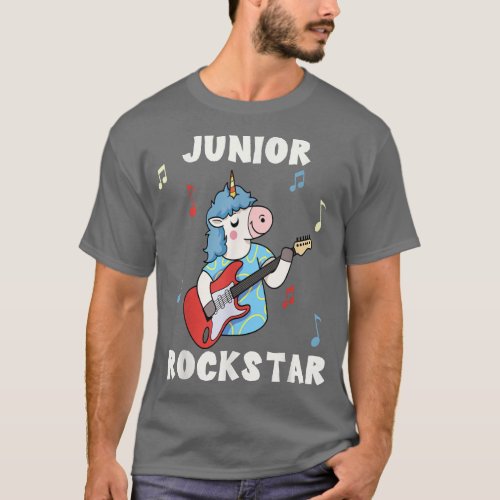 Unicorn Junior Rock Star Guitar Rockin Music Singe T_Shirt