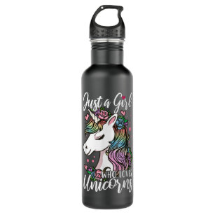 Unicorn Just a Girl Who Loves Unicorns 141 Stainless Steel Water Bottle
