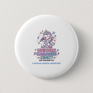 Unicorn Karaoke Night Bold Typography Product Grap Button