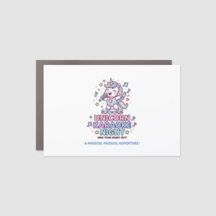 Unicorn Karaoke Night Bold Typography Product Grap Car Magnet