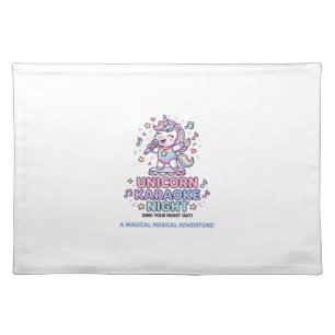 Unicorn Karaoke Night Bold Typography Product Grap Cloth Placemat