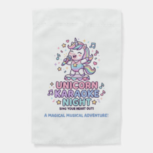 Unicorn Karaoke Night Bold Typography Product Grap Garden Flag