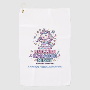 Unicorn Karaoke Night Bold Typography Product Grap Golf Towel