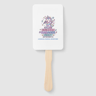 Unicorn Karaoke Night Bold Typography Product Grap Hand Fan