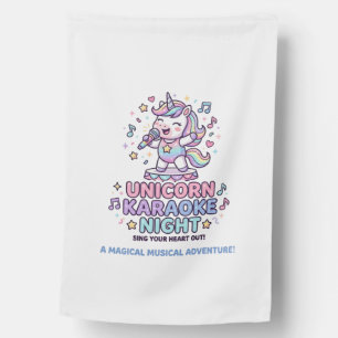 Unicorn Karaoke Night Bold Typography Product Grap House Flag