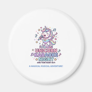 Unicorn Karaoke Night Bold Typography Product Grap Magnet
