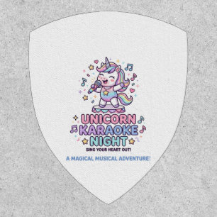 Unicorn Karaoke Night Bold Typography Product Grap Patch