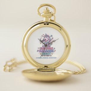 Unicorn Karaoke Night Bold Typography Product Grap Pocket Watch