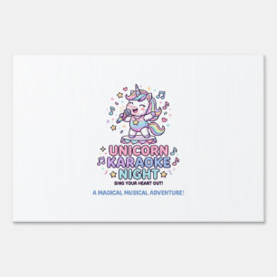 Unicorn Karaoke Night Bold Typography Product Grap Sign