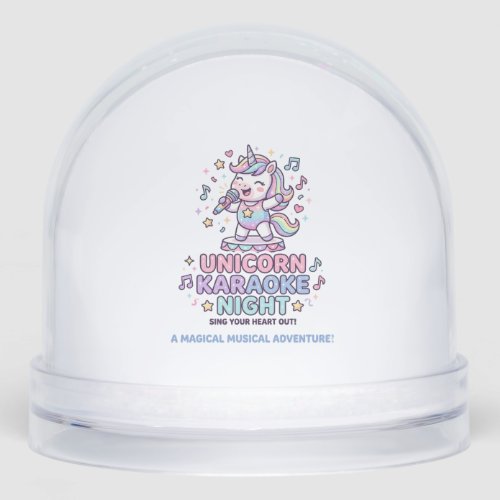 Unicorn Karaoke Night Bold Typography Product Grap Snow Globe