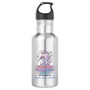 Unicorn Karaoke Night Bold Typography Product Grap Stainless Steel Water Bottle