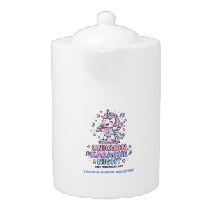 Unicorn Karaoke Night Bold Typography Product Grap Teapot