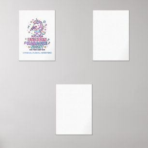 Unicorn Karaoke Night Bold Typography Product Grap Wall Art Sets