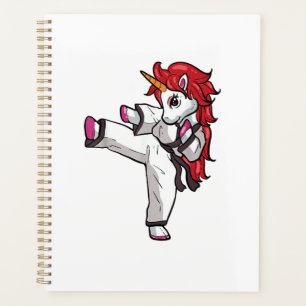 Unicorn Karate Girl Taekwondo Jiu Jitsu MMA BJJ T- Planner