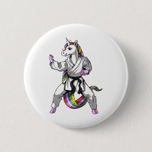 Unicorn Karate Ninja Martial Arts Judo Kickboxing Button