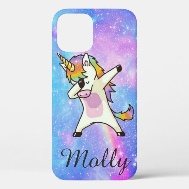 Unicorn Kawaii Cute Rainbow Gift Custom Text Case-Mate iPhone Case (Back)