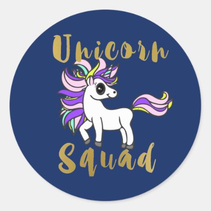 unicorn kawaii, Unicorn Squad, Colorful Pony Classic Round Sticker