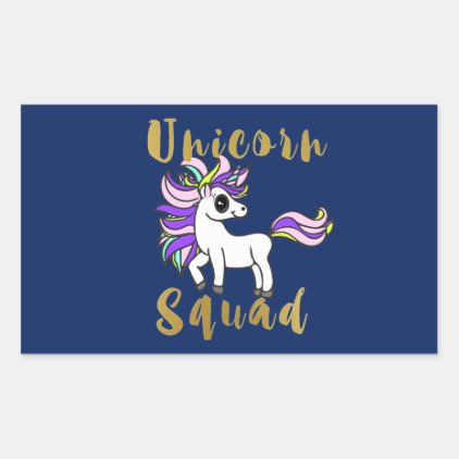 unicorn kawaii, Unicorn Squad, Colorful Pony Rectangular Sticker