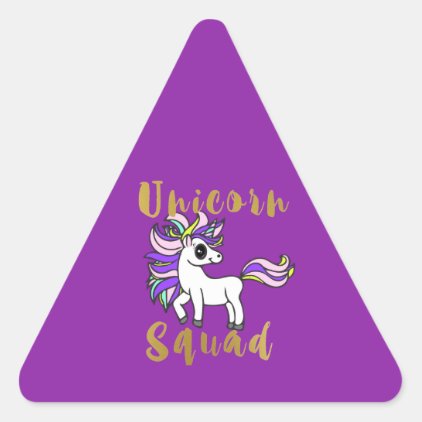 unicorn kawaii, Unicorn Squad, Colorful Pony Triangle Sticker