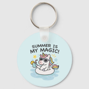 Unicorn key "Summer is my magic! Keychain