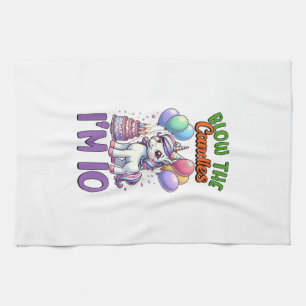 Unicorn Kids 10th Birthday Party Boy 10 Year Old B Kitchen Towel