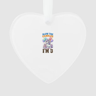 Unicorn Kids 3rd Birthday Party Boy 3 Year Old Bda Ornament