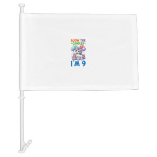 Unicorn Kids 9th Birthday Party Boy 9 Year Old Bda Car Flag