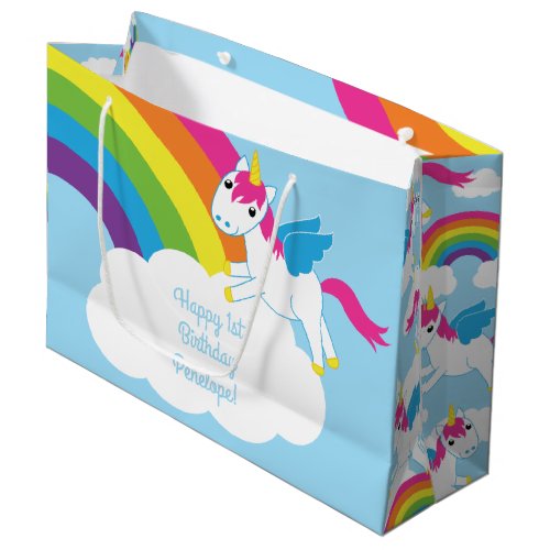 Unicorn Kids Birthday Party Large Gift Bag