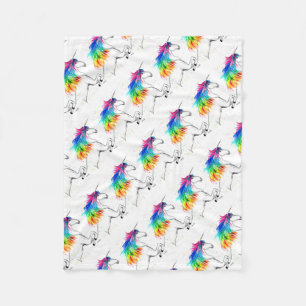 Unicorn Kids Girly Magical Cute Girls Watercolor Fleece Blanket