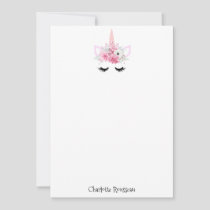 Unicorn Kid's Personalized Stationery Note Card