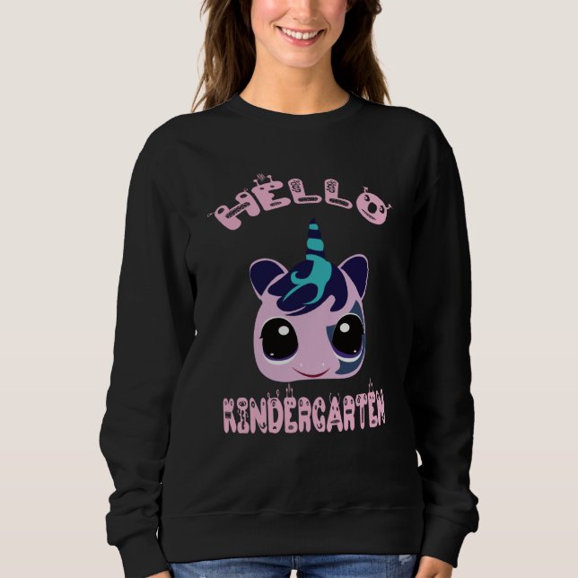 Unicorn Kindergarten Cute 1st Day School Boys Girl Sweatshirt (Front)