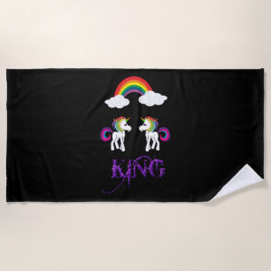 Unicorn King Beach Towel