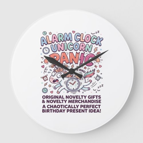Unicorn Kingdom Guard Adorable Vector Design_1 Large Clock