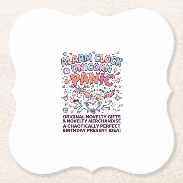 Unicorn Kingdom Guard Adorable Vector Design_1 Paper Coaster (Front)