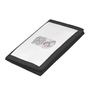 Unicorn Kisses and Rainbow Wishes Cute Pastel Grap Trifold Wallet