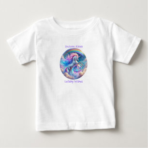 Unicorn Kisses Lullaby Wishes Rainbow Baby T-Shirt