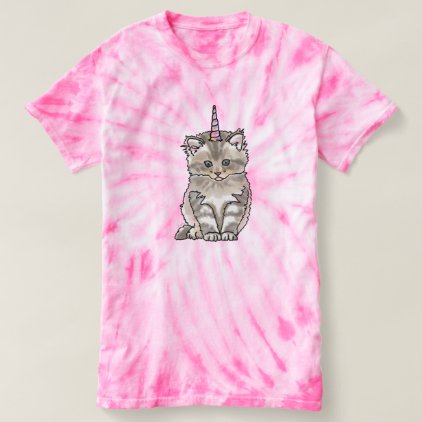 Unicorn Kitten Pink Tie Dye Shirt