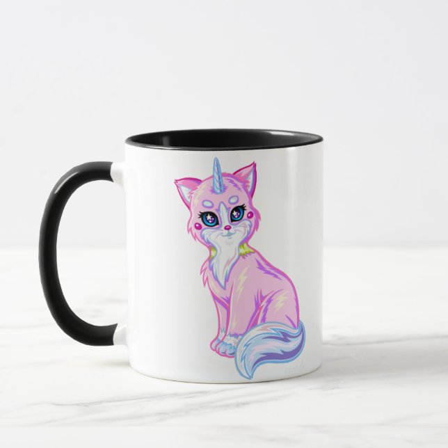 Unicorn Kitten Rainbow Coffee Mug (Left)