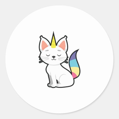 Unicorn Kitty Funny Cat Lovers Unicat Caticorn Classic Round Sticker