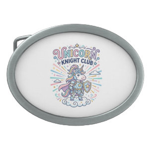 Unicorn Knight Club Print Ready Apparel Graphic_1 Belt Buckle